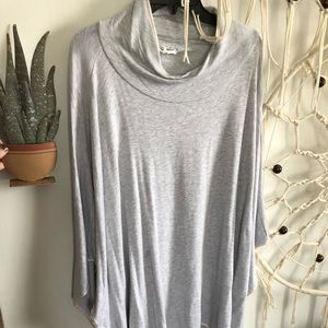 Loft grey cowl neck poncho m/l drapey